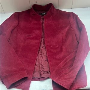 Jones New York Deep Red Teddy Jacket